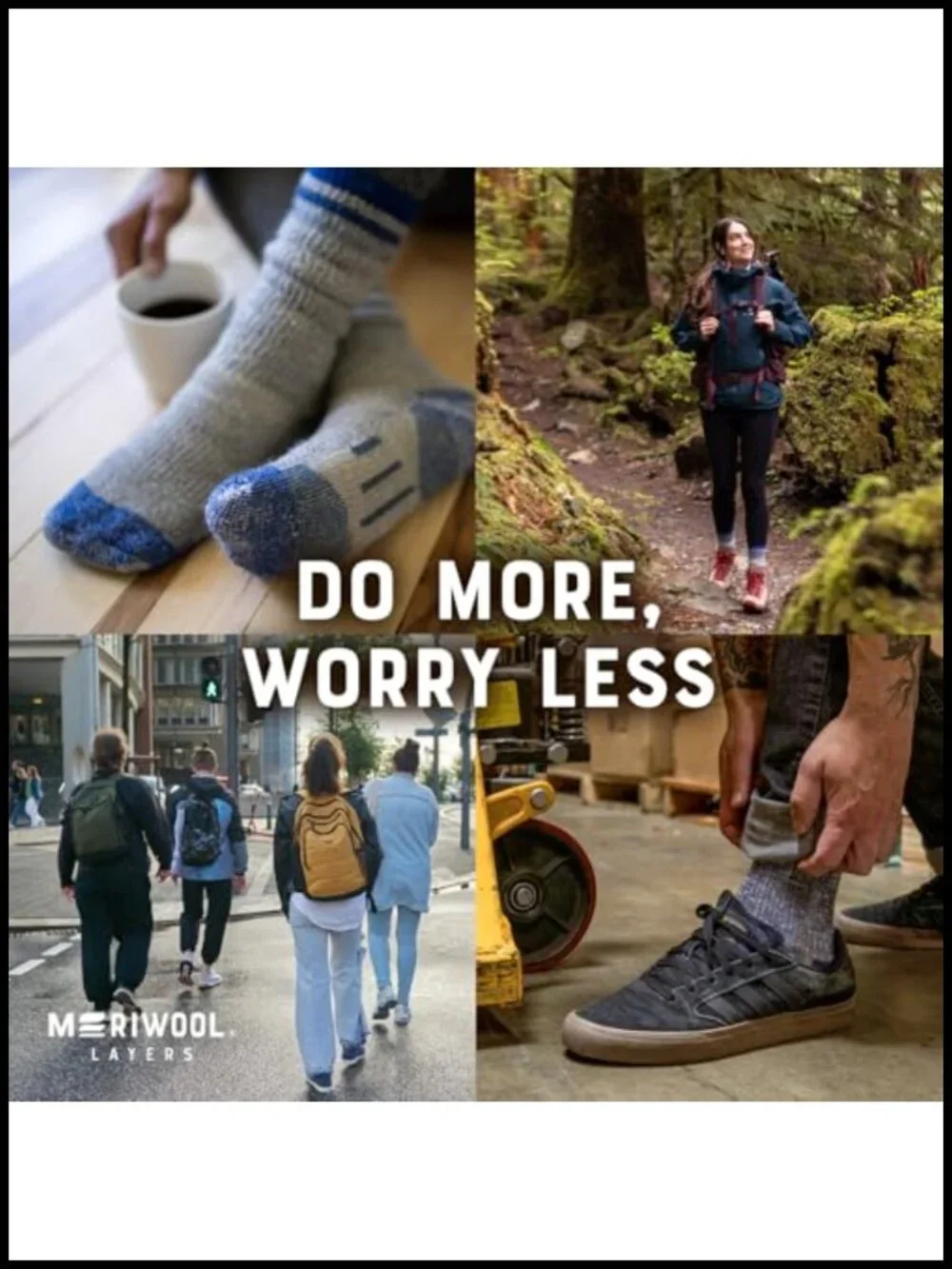 3-Pack Merino Wool Midweight Hiking Crew Socks with Snug Calves,